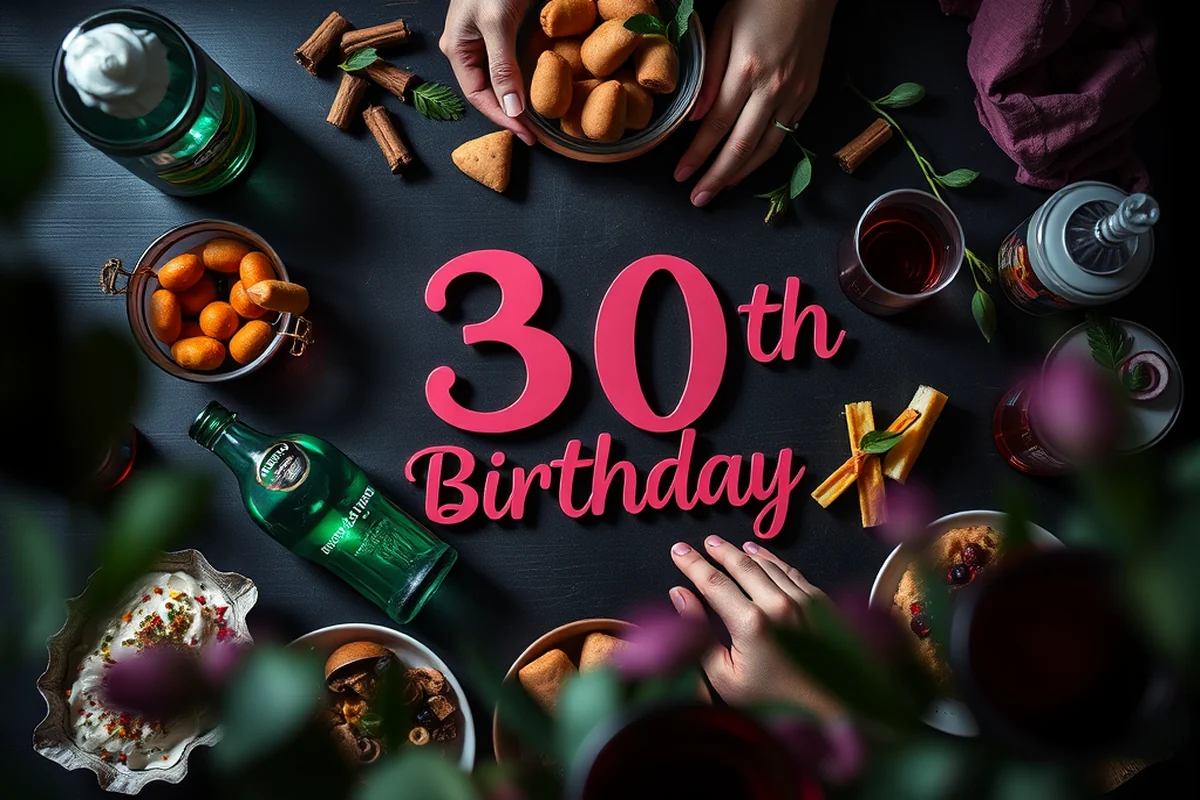 30th birthday parties food drinks printable — 30th Birthday Parties Food Drinks Printable (the finished result)