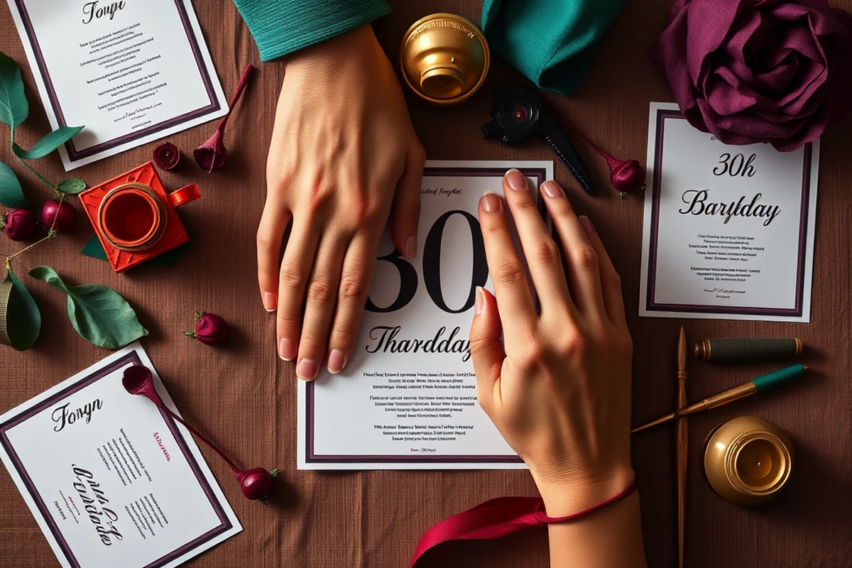 30th birthday parties invitations step by step — 30th Birthday Parties Invitations Step By Step (the finished result)