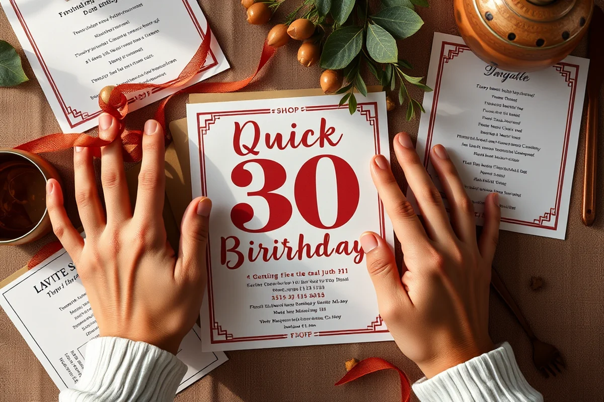 quick 30th birthday parties invitations — Quick 30th Birthday Parties Invitations (the finished result)