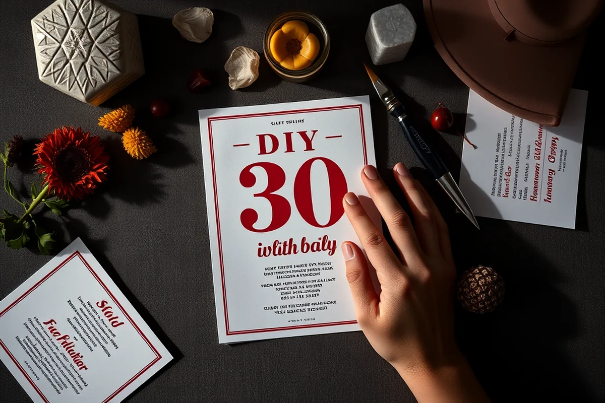 diy 30th birthday parties invitations — Diy 30th Birthday Parties Invitations (the finished result)